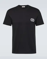 Valentino Garavani T-Shirt VLogo aus Baumwoll-Jersey Schwarz