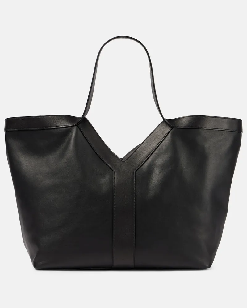 Saint Laurent Tote Y aus Leder Schwarz