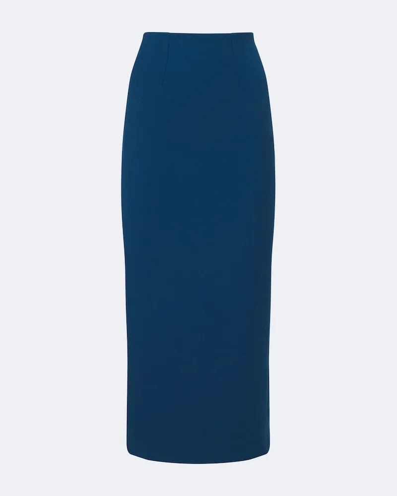 Roland Mouret Midirock aus Crêpe Blau