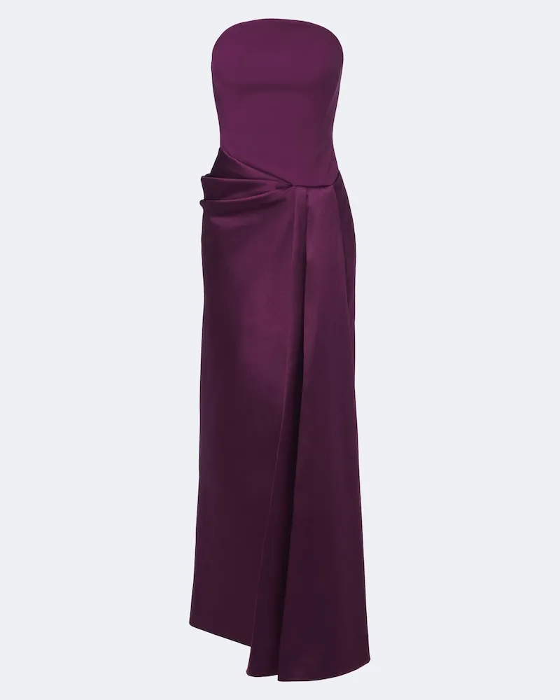 Solace London Korsett-Robe Seri aus Crêpe Violett