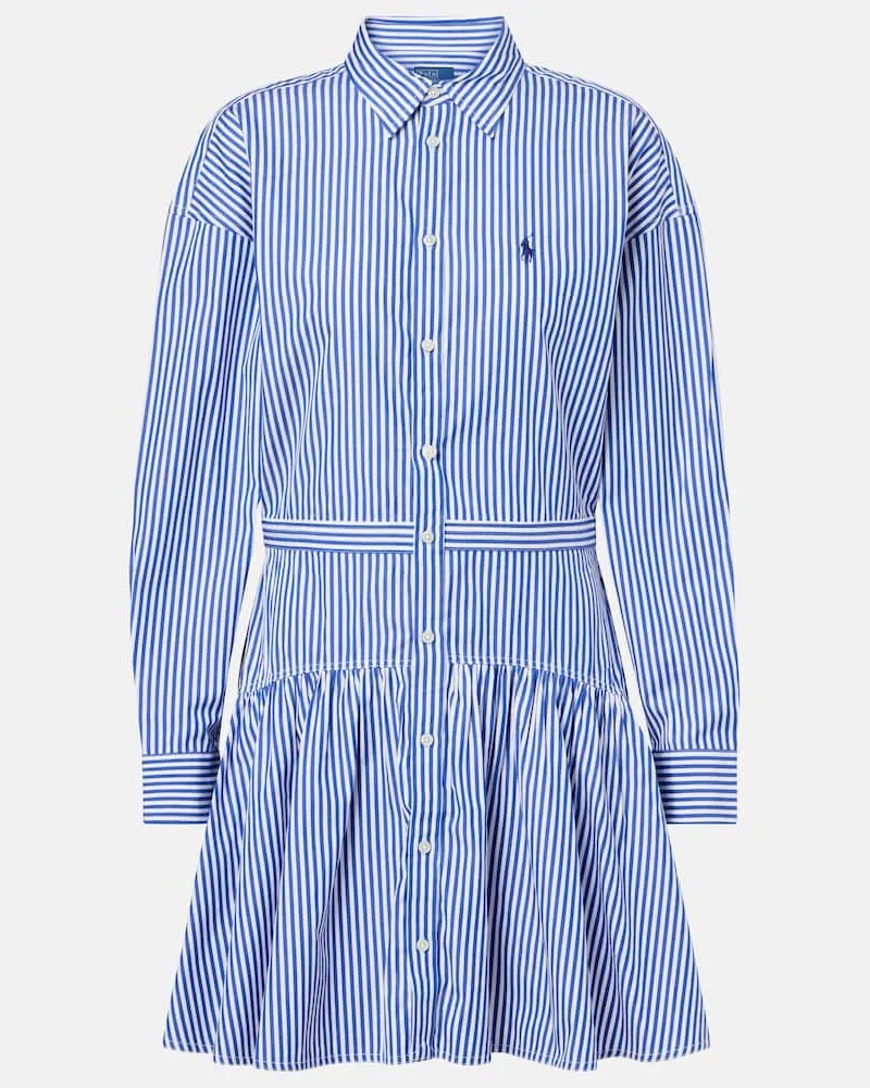 Ralph Lauren Hemdblusenkleid aus Baumwolle Blau