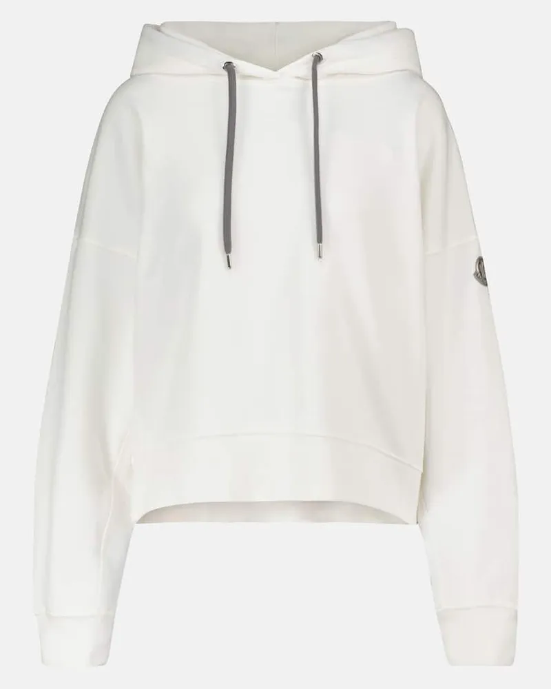Moncler Hoodie aus einem Baumwollgemisch Weiß