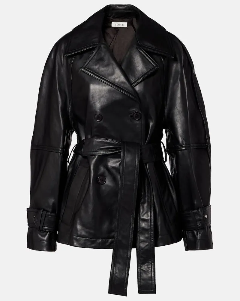 Róhe Róhe Lederjacke Schwarz