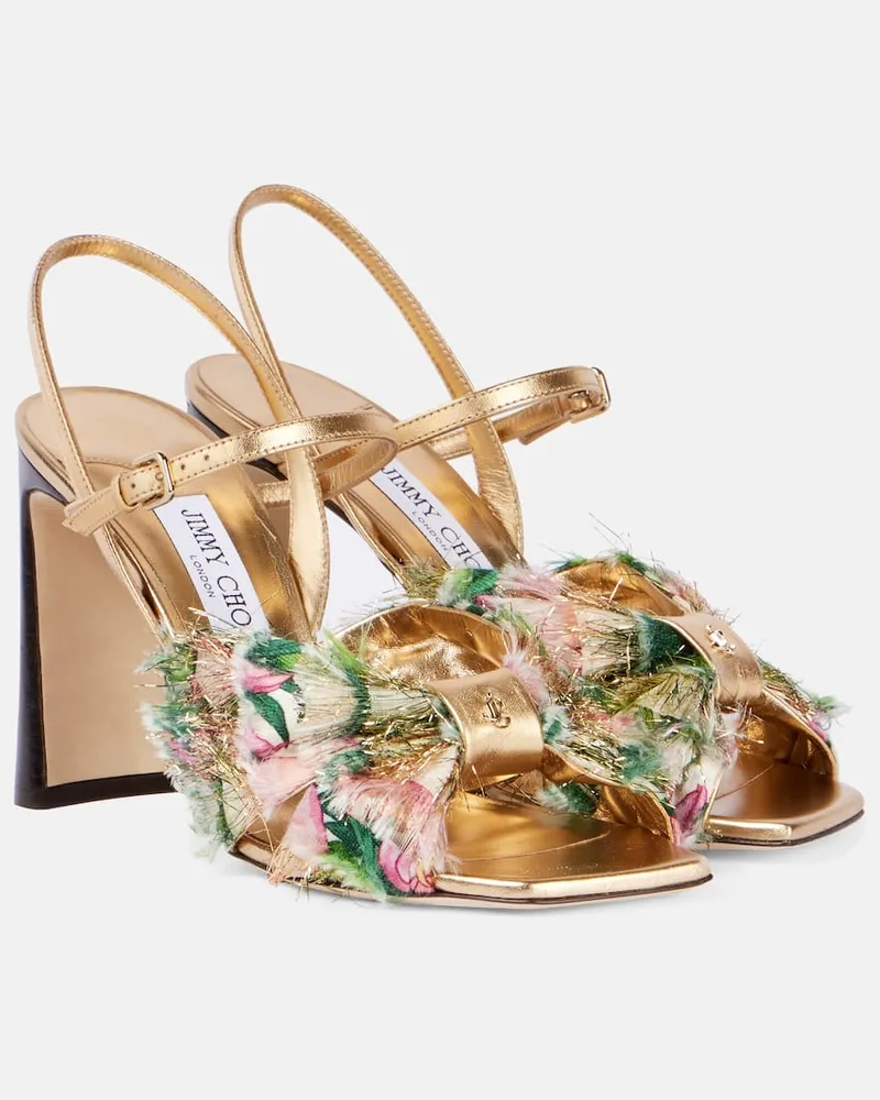 Jimmy Choo Sandalen Annika 95 aus Metallic-Leder Multicolor