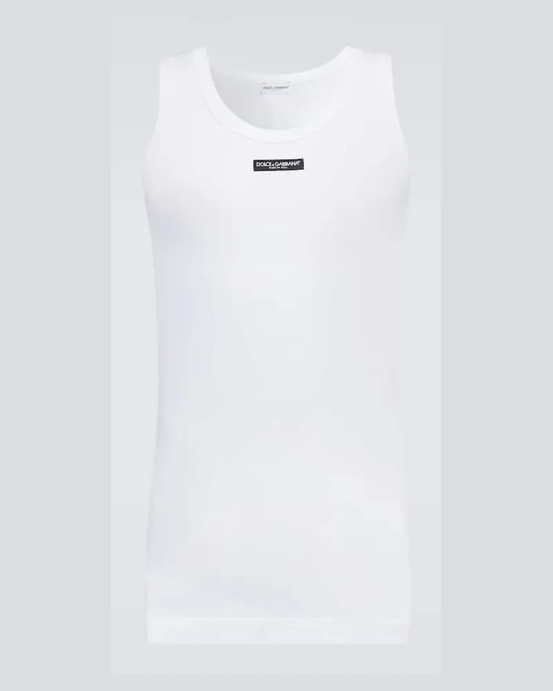 Dolce & Gabbana Top aus einem Baumwollgemisch Weiß