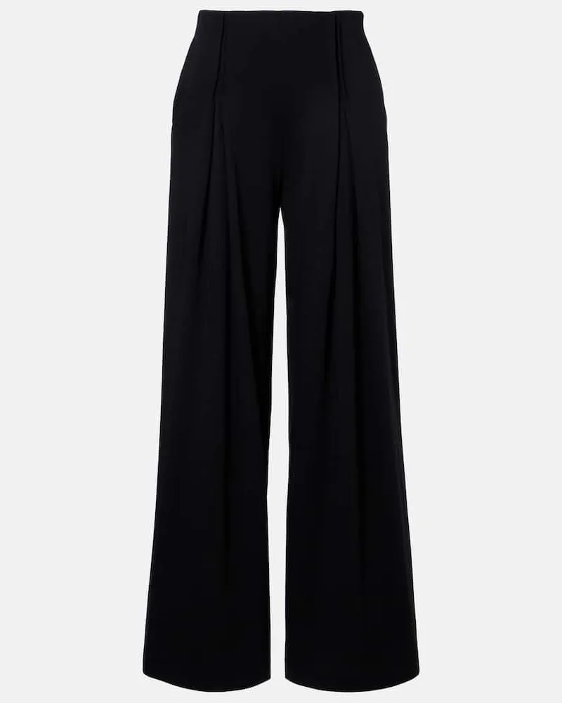 Max Mara Weite Hose Cocco aus Schurwolle Schwarz