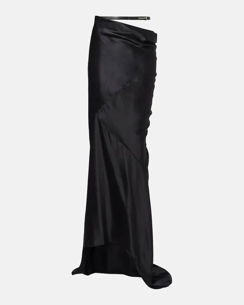 Tom Ford Maxirock aus Seidensatin Schwarz