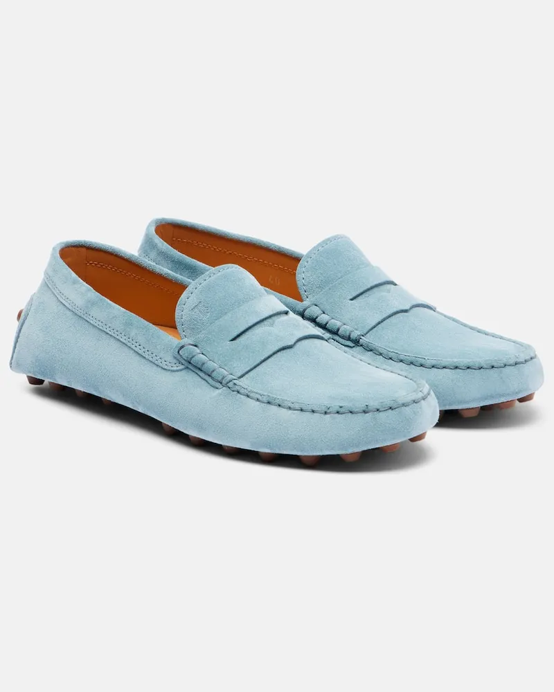 TOD'S Loafers Gommino aus Veloursleder Blau