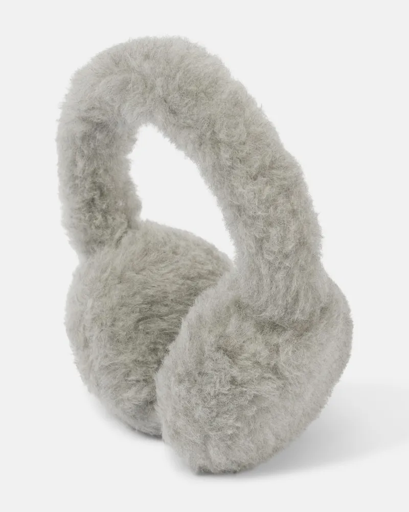 Max Mara Ohrenwärmer Muffy aus Teddyfleece Grau