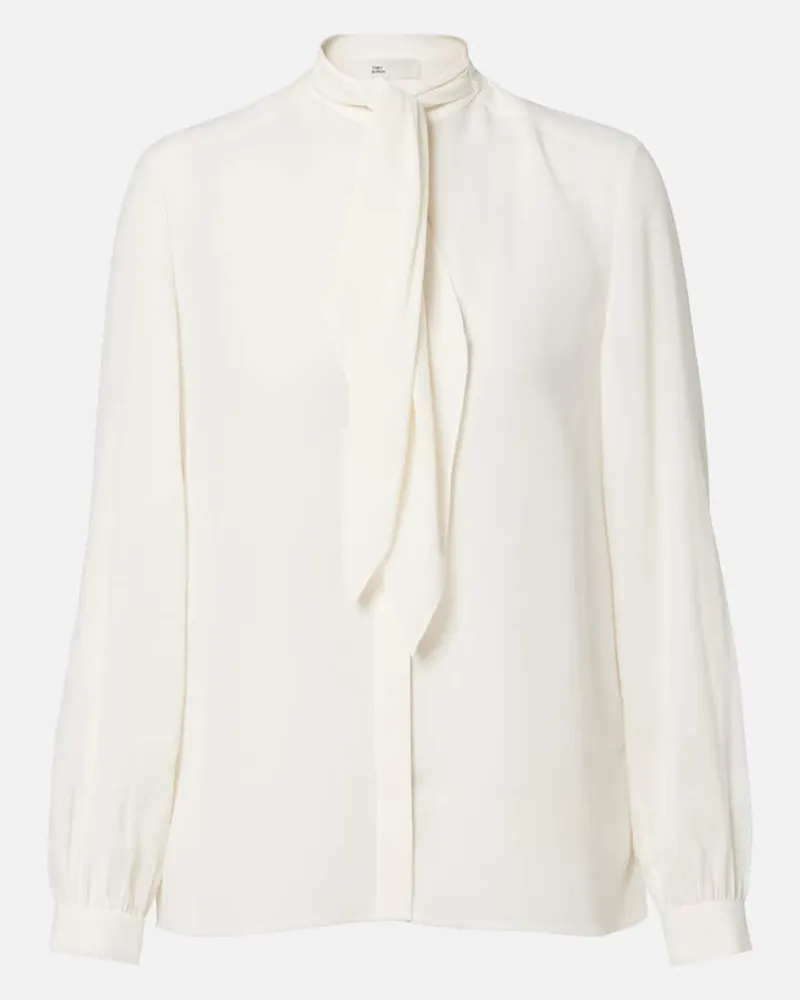 Tory Burch Schluppenbluse aus Georgette Weiß