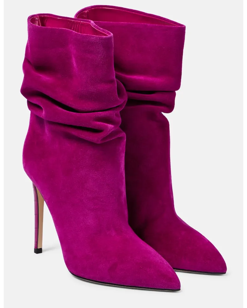 Paris Texas Ankle Boots aus Veloursleder Pink