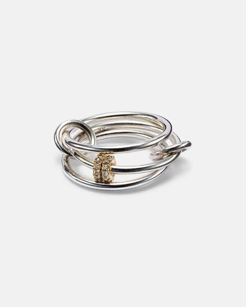 Spinelli Kilcollin Ring aus Sterlingsilber mit 18kt Gelbgold mit Diamanten Silber