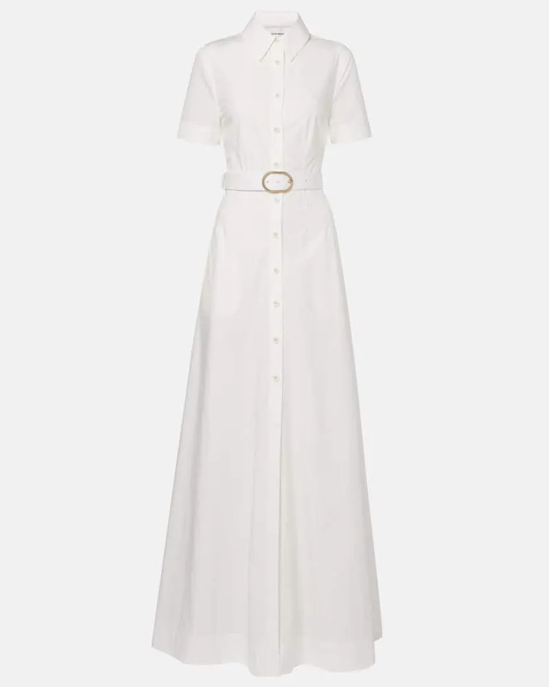 Roland Mouret Hemdblusenkleid aus Baumwollpopeline Weiß