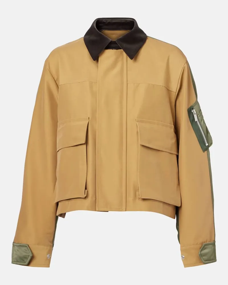 Sacai Feldjacke aus Twill Beige