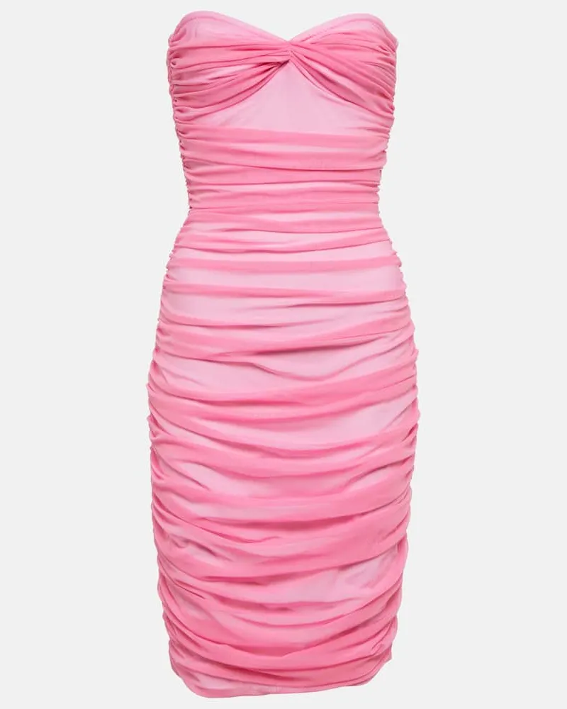 Norma Kamali Off-Shoulder-Minikleid Pink