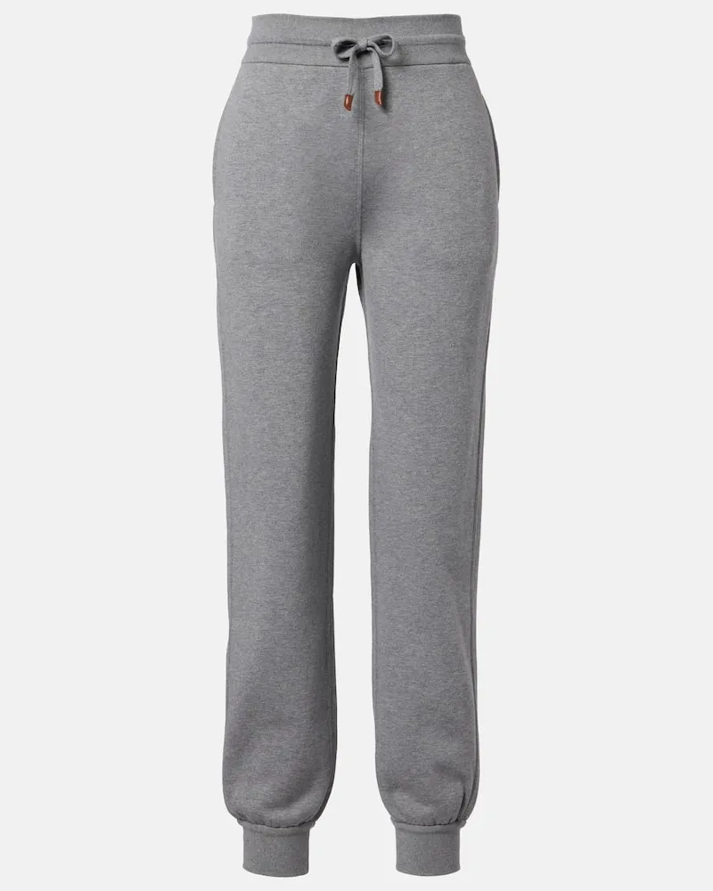 Loro Piana Jogginghose Banyan aus Baumwolle und Kaschmir Grau
