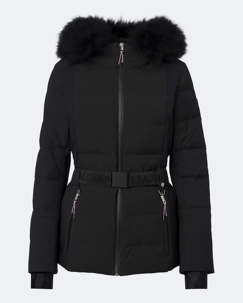 Yves Salomon Skijacke mit Shearling Schwarz