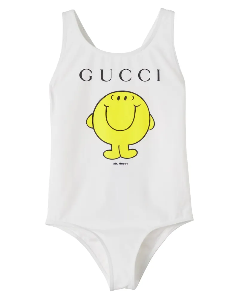 Gucci X Mr. Men Badeanzug Little Miss Weiß