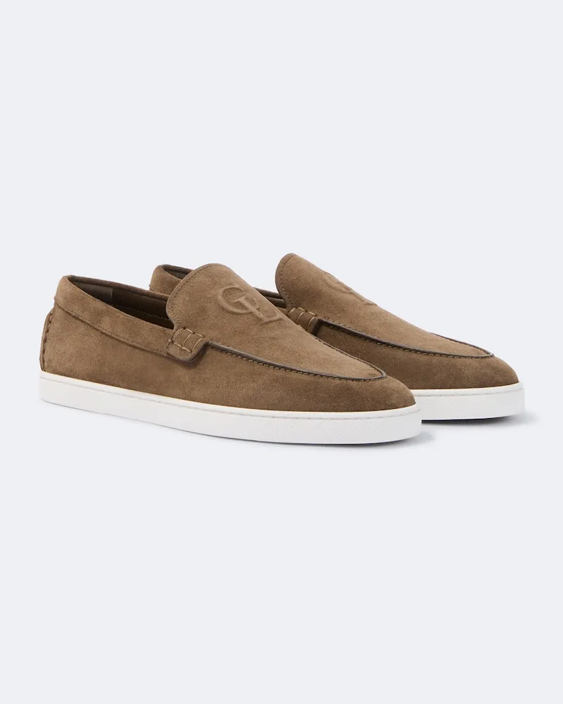 Christian Louboutin Slip-Ons NeoCL Boat aus Veloursleder Braun