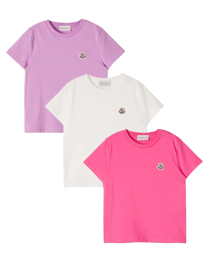 Moncler Set aus 3 T-Shirts aus Baumwoll-Jersey Multicolor