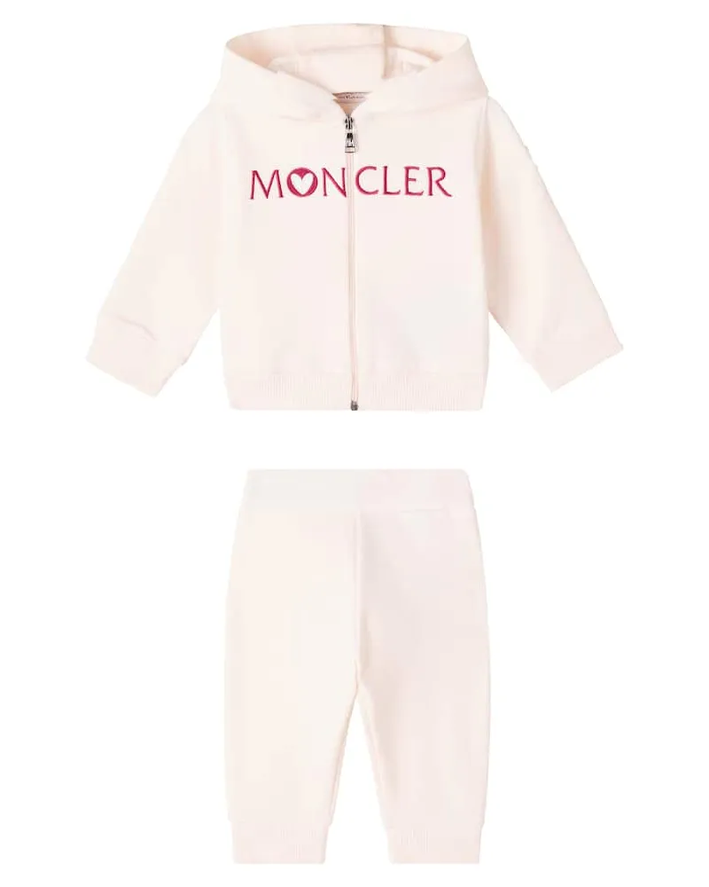 Moncler Baby Set aus Kapuzenjacke und Jogginghose Rosa