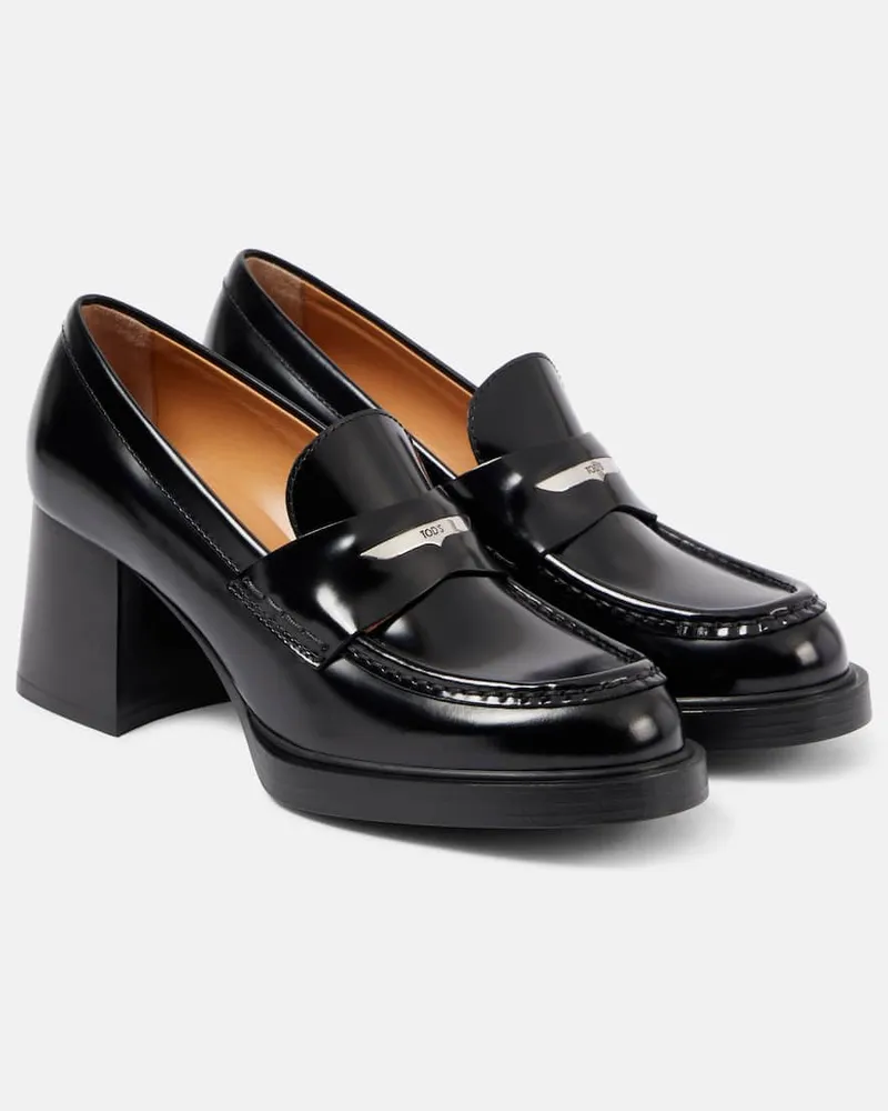 TOD'S Loafer-Pumps aus Leder Schwarz