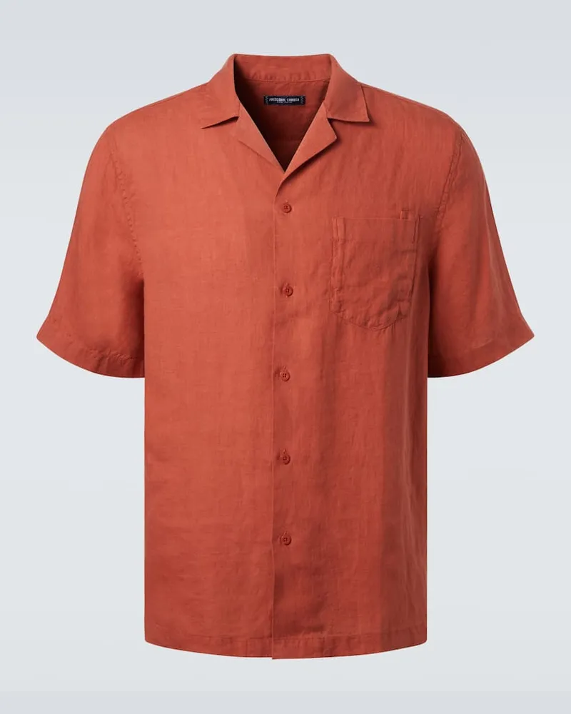 Frescobol Carioca Hemd Angelo aus Leinen Rot