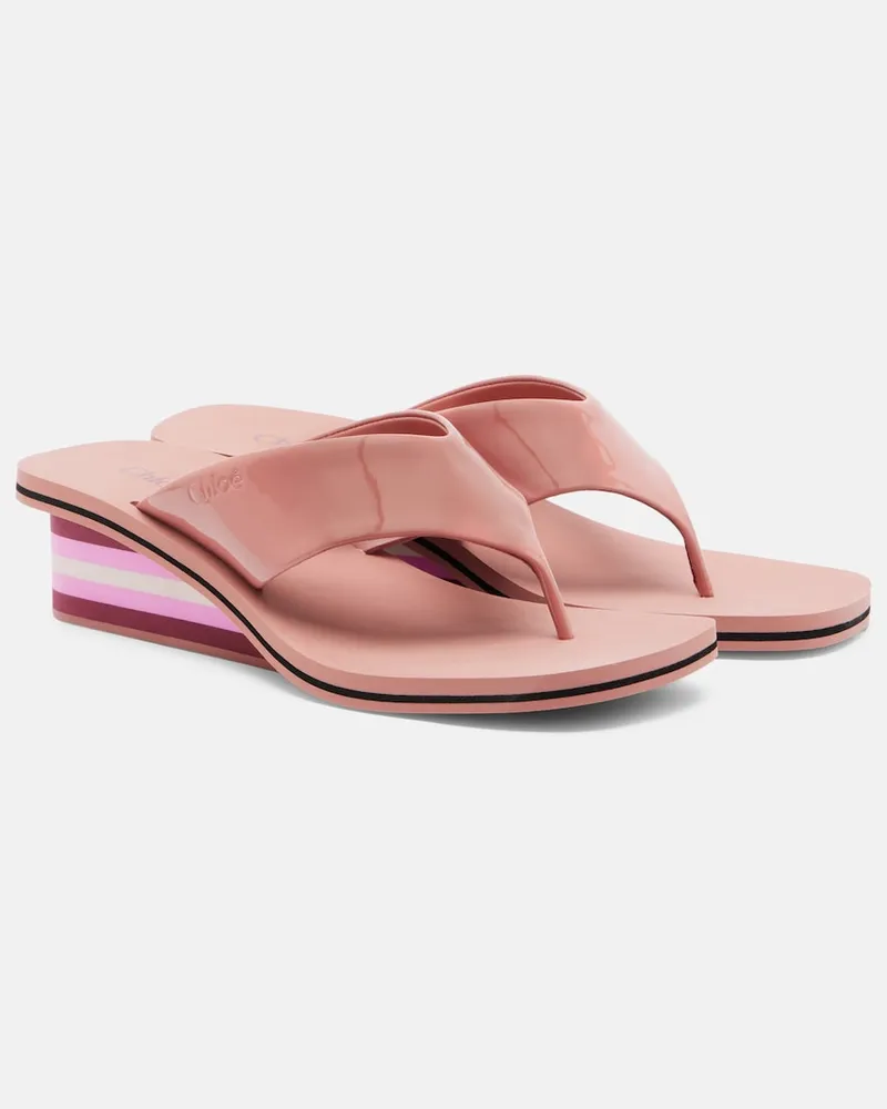 Chloé Chloé Wedge-Sandalen Swimming Cool aus Leder Rosa
