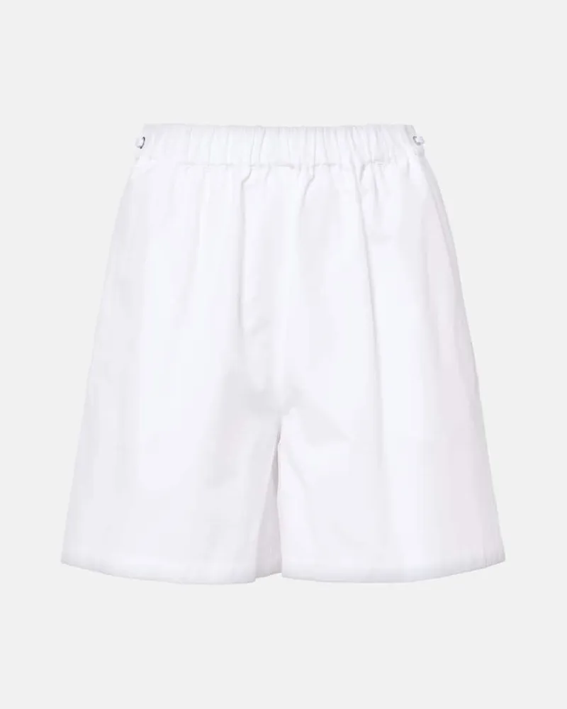 Max Mara High-Rise Shorts Antiope aus Baumwolle Weiß