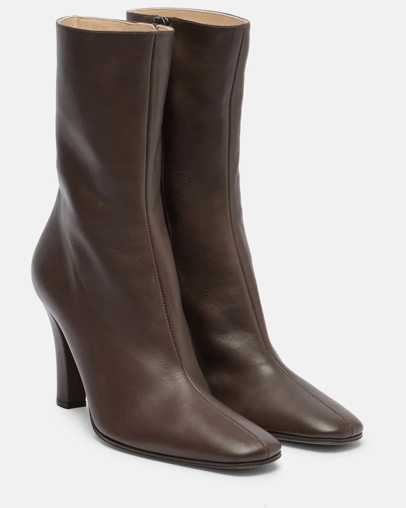 The Row Ankle Boots Mona aus Leder Braun