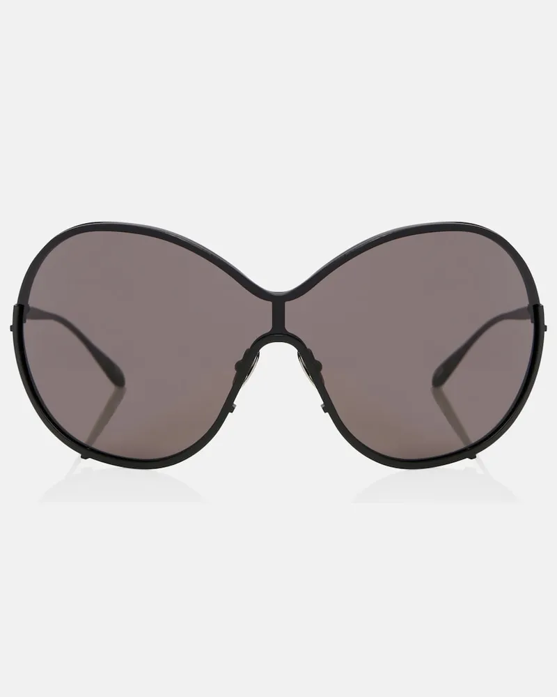Alaïa Alaïa Oversize-Sonnenbrille Lettering Logo Schwarz