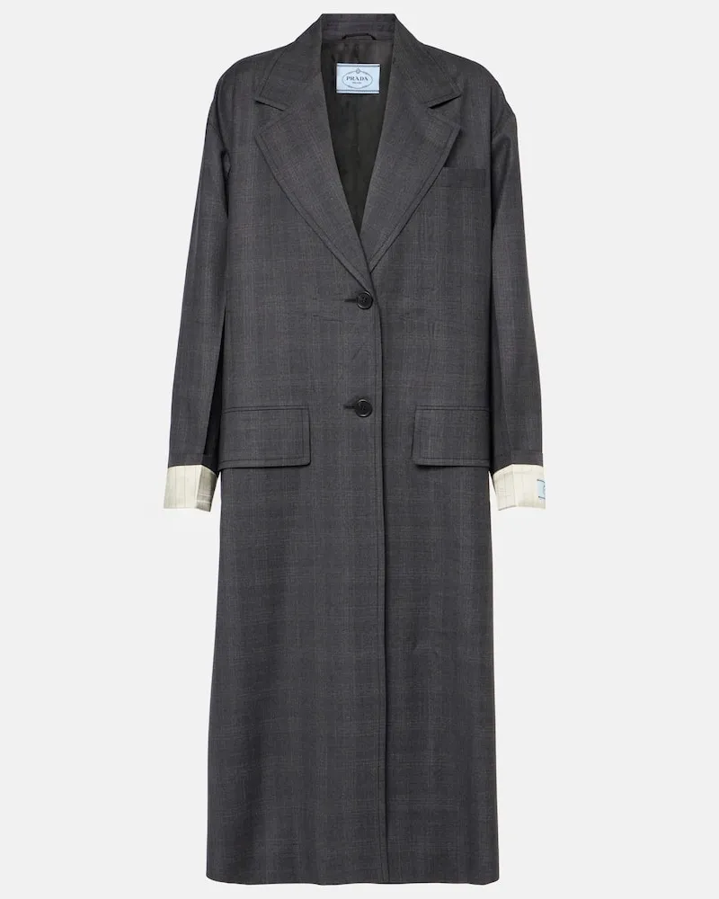 Prada Mantel aus Schurwolle Grau