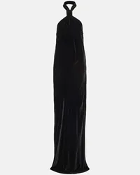 Ann Demeulemeester Maxikleid aus Samt Schwarz