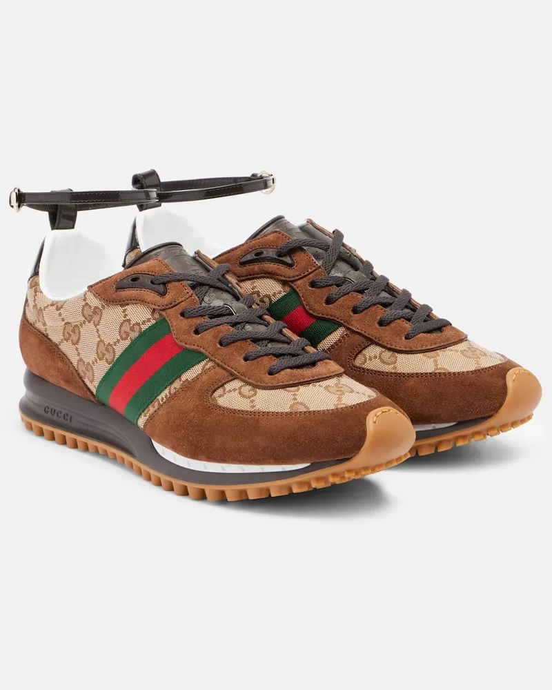 Gucci Sneakers Re-Motion mit Veloursleder Braun