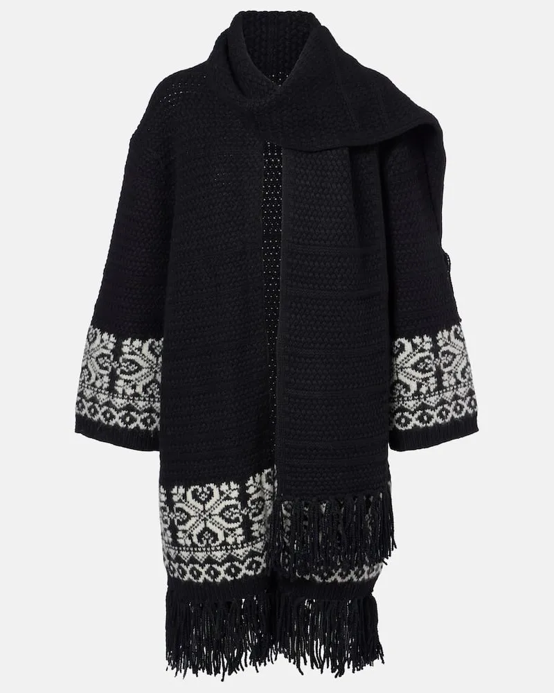 Ralph Lauren Wickel-Cardigan aus Jacquard-Strick Schwarz