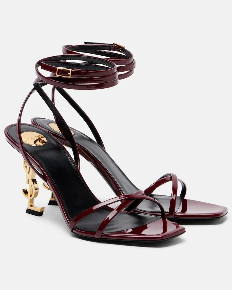 Saint Laurent Sandalen Opyum 85 aus Lackleder Burgunderrot