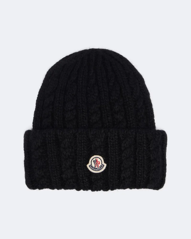 Moncler Beanie aus einem Alpaka- und Wollgemisch Schwarz
