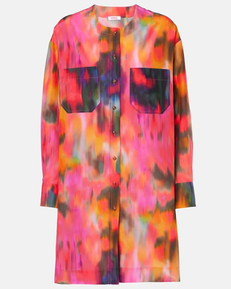 Eres Hemdblusenkleid Galaxie aus Baumwolle und Seide Multicolor