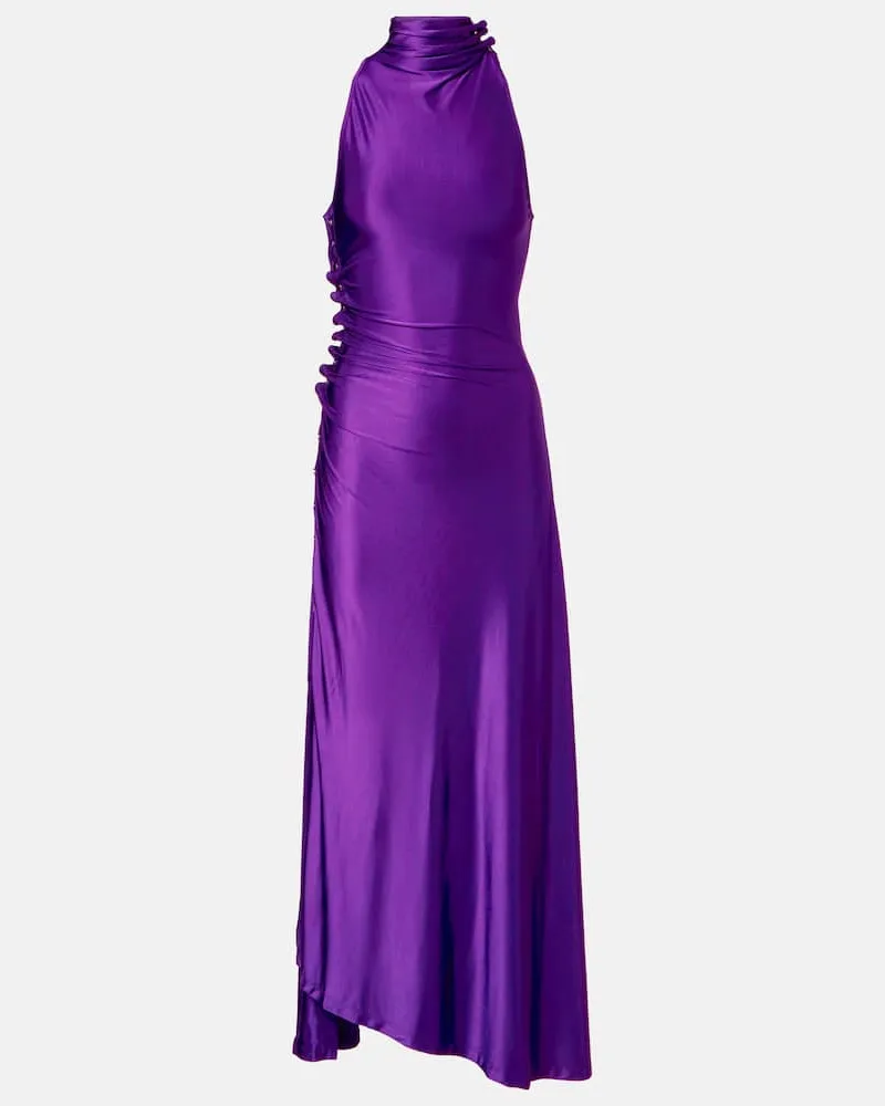 Paco Rabanne Cocktailkleid aus Satin-Jersey Violett