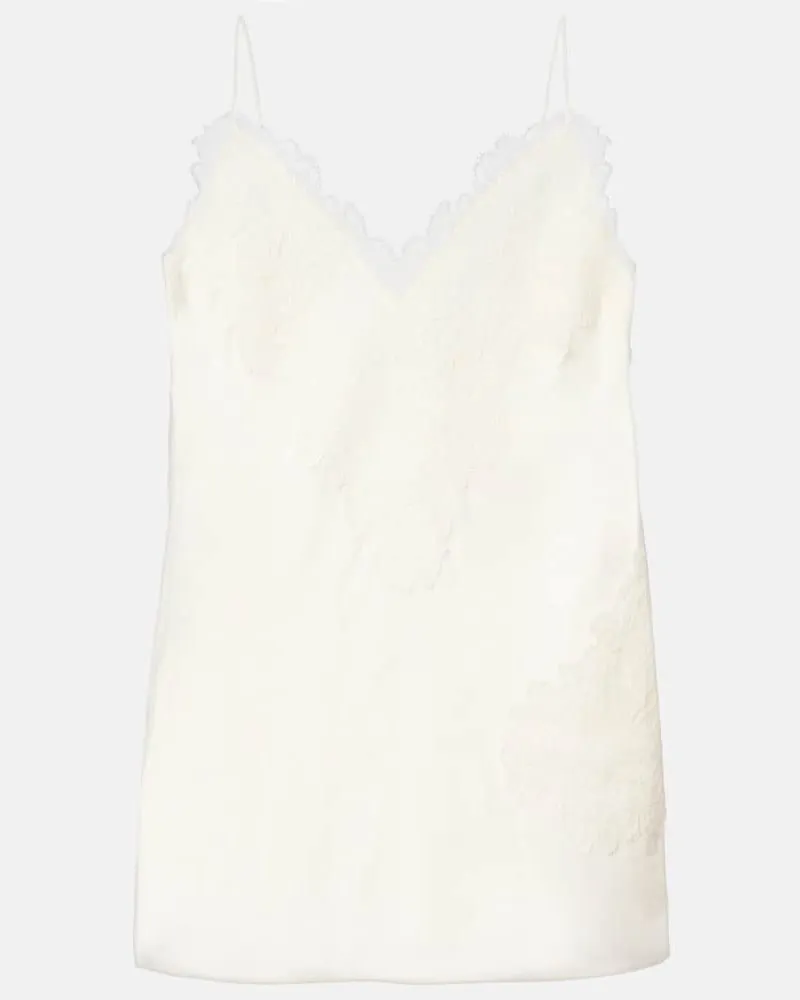 Róhe Róhe Top aus Satin mit Spitze Weiß