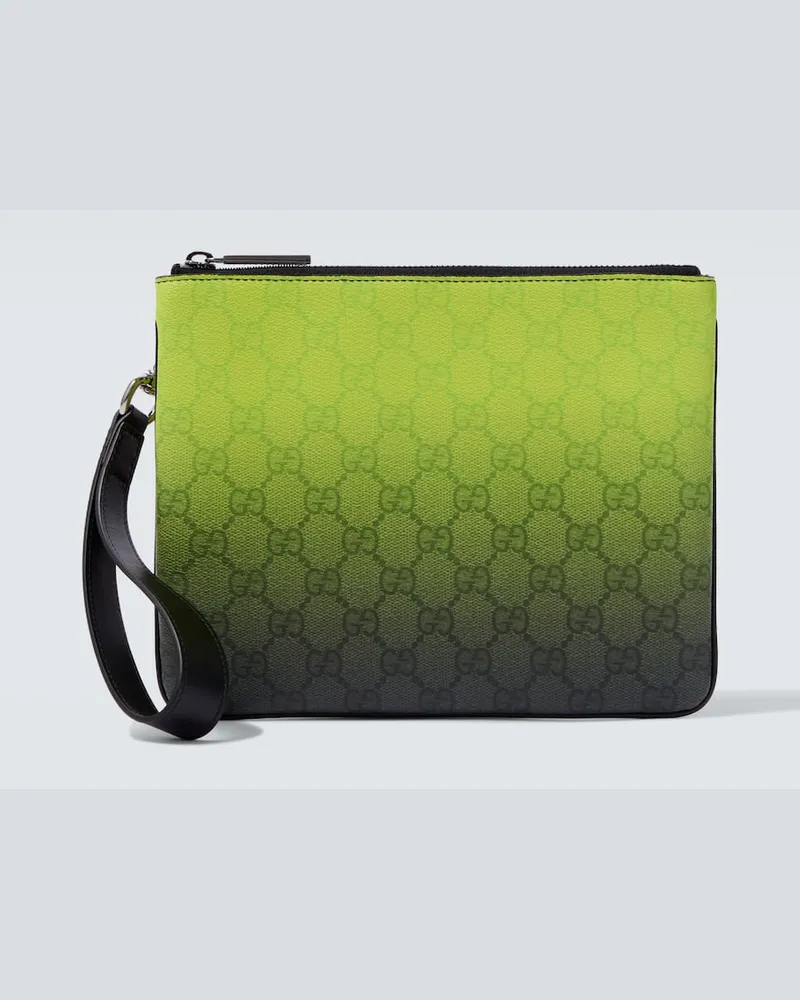 Gucci Etui mit Riemen GG aus Canvas Grün