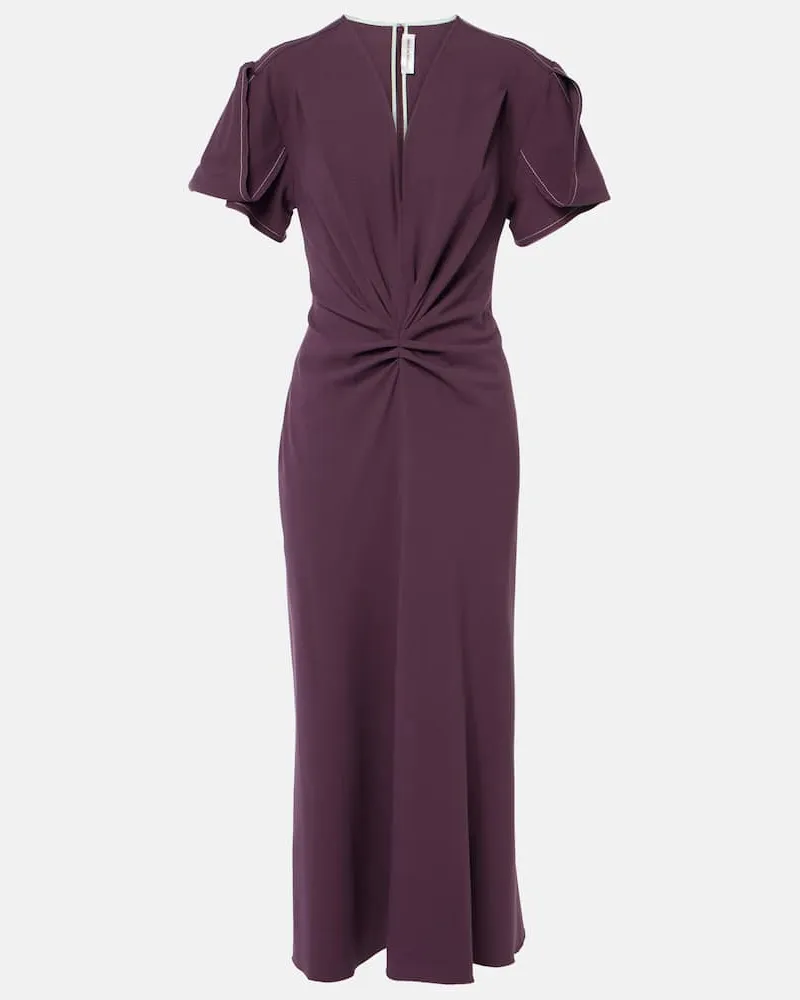 Victoria Beckham Midikleid aus einem Wollgemisch Lila