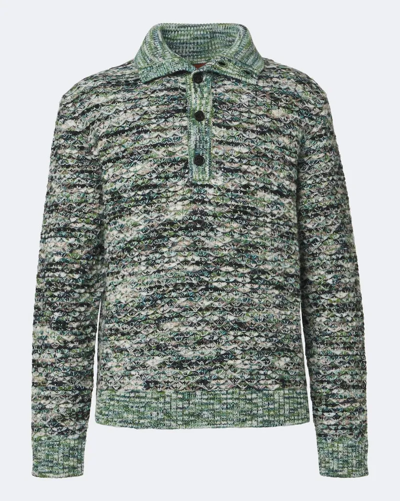 Missoni Polopullover aus einem Wollgemisch Grün