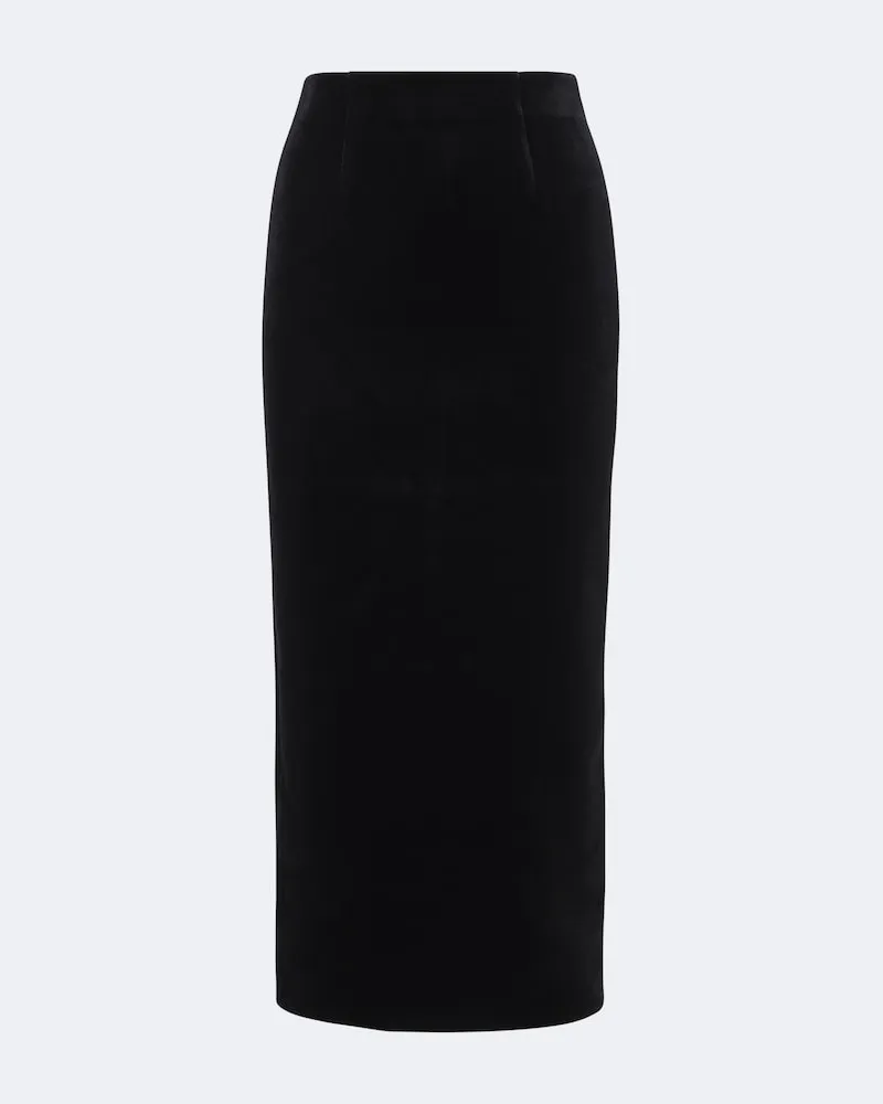 Roland Mouret Midirock aus Samt Schwarz
