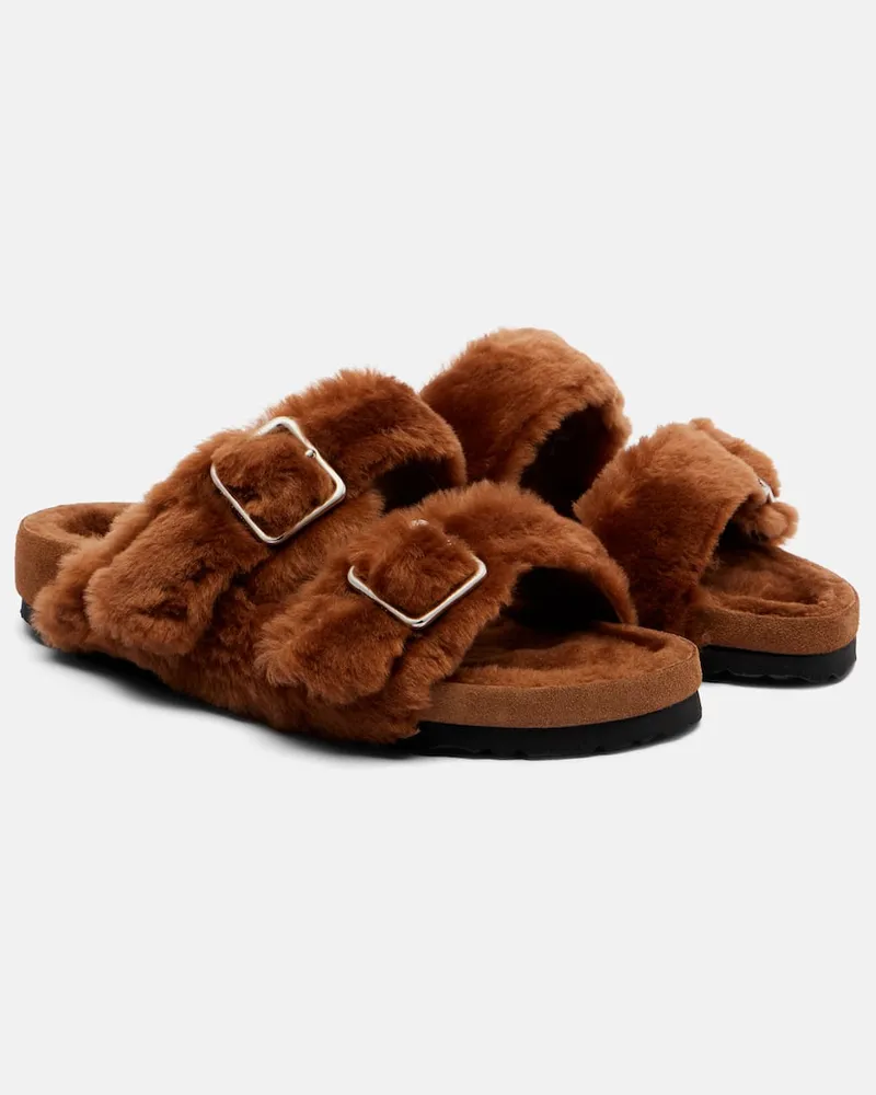 Birkenstock Sandalen Arizona aus Shearling Braun