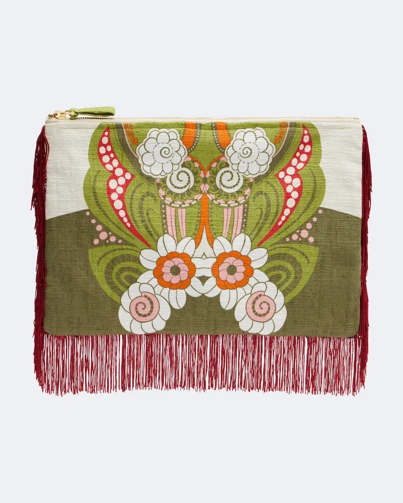 La DoubleJ Bedruckte Pouch aus Baumwoll-Canvas Multicolor