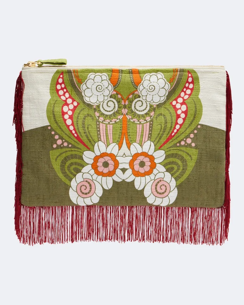 La DoubleJ Bedruckte Pouch aus Baumwoll-Canvas Multicolor