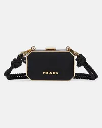 Prada Schultertasche aus Leder Schwarz