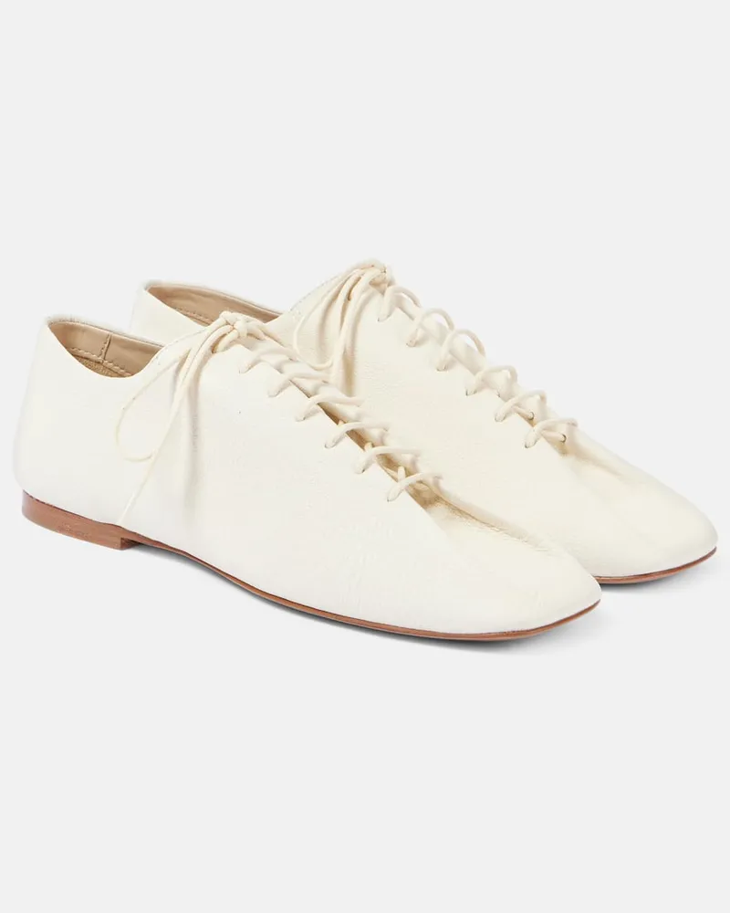 Christophe Lemaire Schnuerschuhe Souris aus Leder Weiss