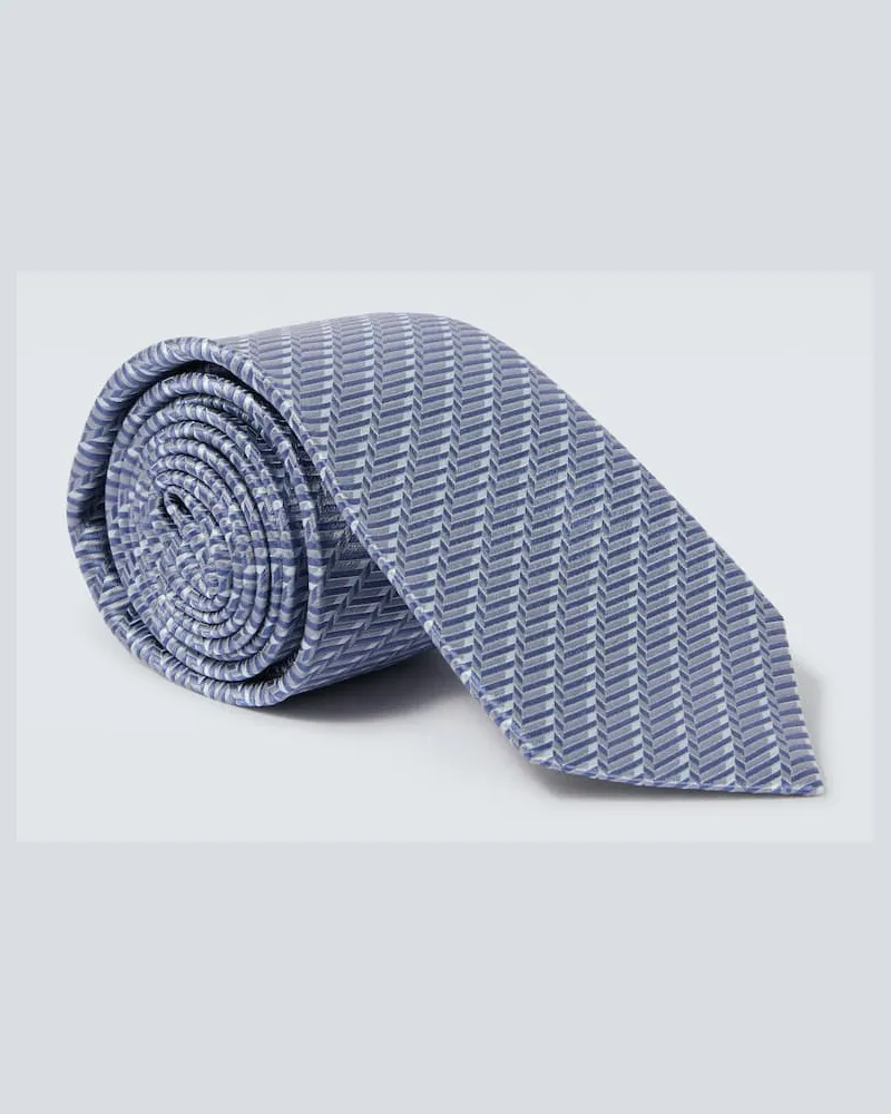 Giorgio Armani Krawatte aus Seiden-Jacquard Blau
